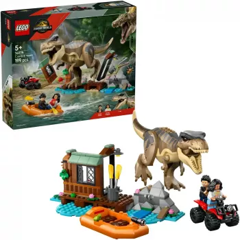 LEGO dinozaurų konstravimo rinkinys T. rex River Escape 76975 — 199 dalys, 2 minifigūrėlės, amžius 5+