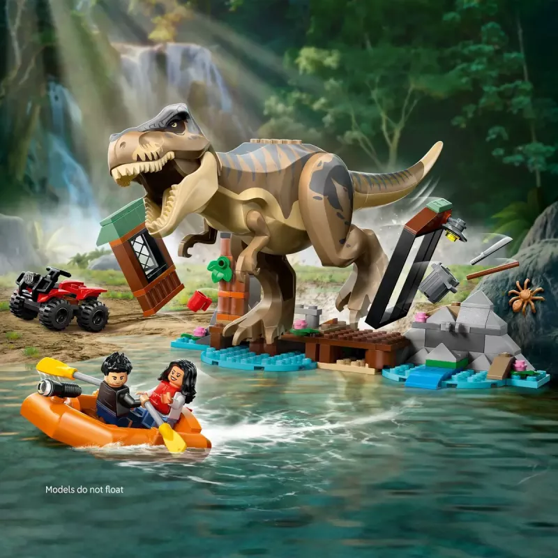 LEGO dinozaurų konstravimo rinkinys T. rex River Escape 76975 — 199 dalys, 2 minifigūrėlės, amžius 5+