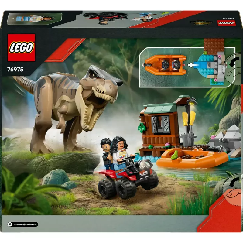 LEGO dinozaurų konstravimo rinkinys T. rex River Escape 76975 — 199 dalys, 2 minifigūrėlės, amžius 5+