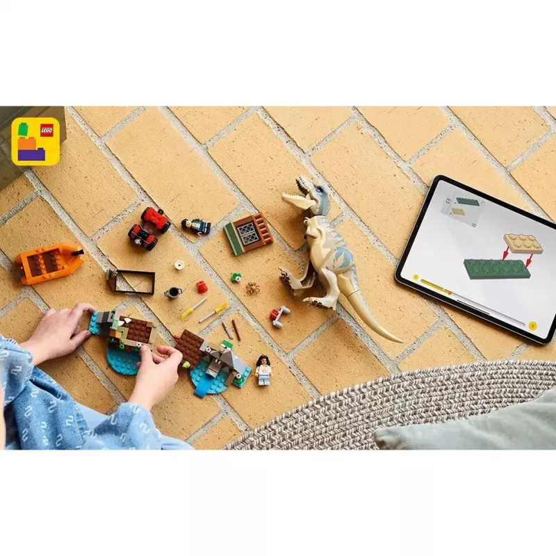 LEGO dinozaurų konstravimo rinkinys T. rex River Escape 76975 — 199 dalys, 2 minifigūrėlės, amžius 5+