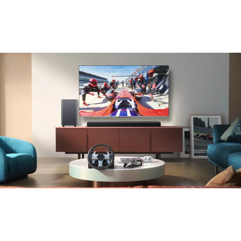 TCL S S55H 2.1 kanalo garso juosta su Dolby Atmos, belaidžiu žemų dažnių garsiakalbiu ir „Bluetooth“ muzikos srautiniu perdavimu