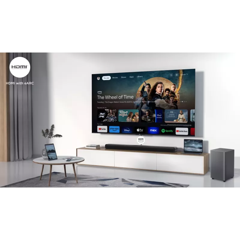 TCL S S55H 2.1 kanalo garso juosta su Dolby Atmos, belaidžiu žemų dažnių garsiakalbiu ir „Bluetooth“ muzikos srautiniu perdavimu