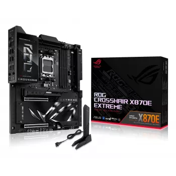 Pagrindinė plokštė ASUS ROG CROSSHAIR X870E EXTREME — AMD X870E, lizdas AM5, Extended ATX, DDR5, 4 DIMM, Wi‑Fi 7, 5 Gb LAN, 5x M.2