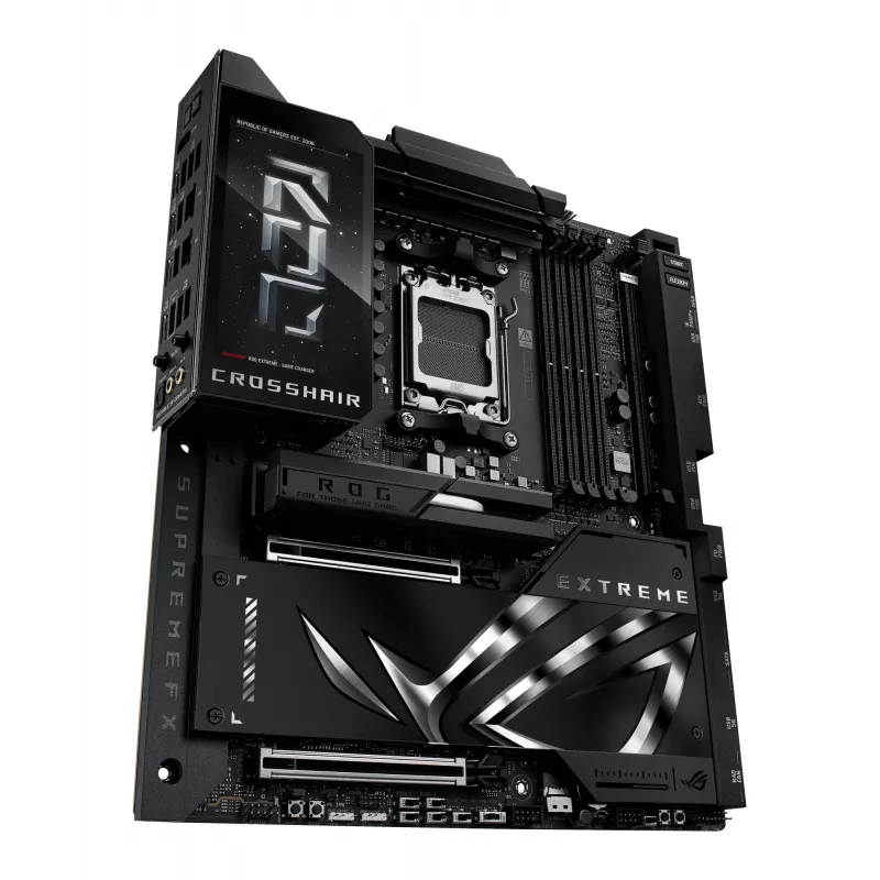 Pagrindinė plokštė ASUS ROG CROSSHAIR X870E EXTREME — AMD X870E, lizdas AM5, Extended ATX, DDR5, 4 DIMM, Wi‑Fi 7, 5 Gb LAN, 5x M.2