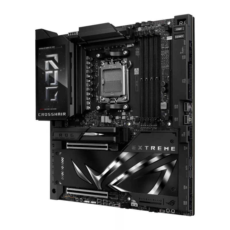 Pagrindinė plokštė ASUS ROG CROSSHAIR X870E EXTREME — AMD X870E, lizdas AM5, Extended ATX, DDR5, 4 DIMM, Wi‑Fi 7, 5 Gb LAN, 5x M.2