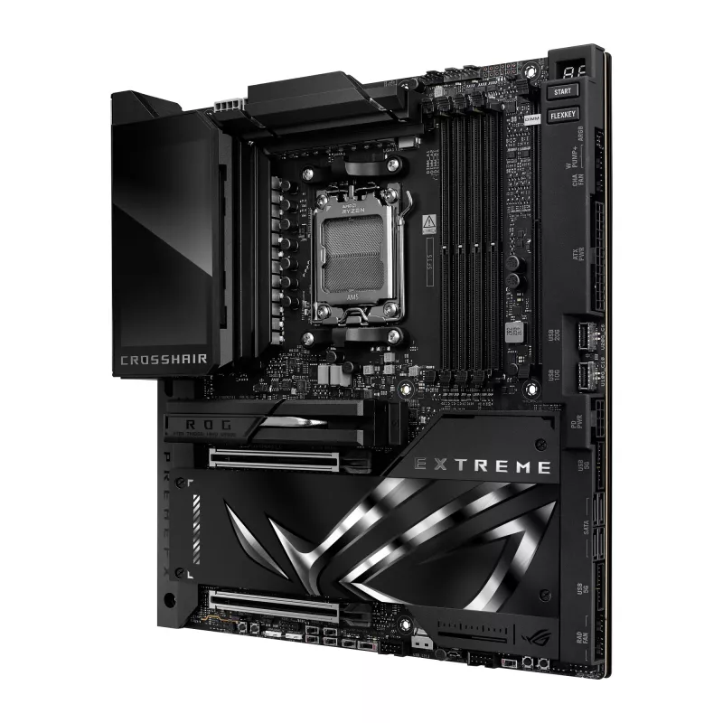Pagrindinė plokštė ASUS ROG CROSSHAIR X870E EXTREME — AMD X870E, lizdas AM5, Extended ATX, DDR5, 4 DIMM, Wi‑Fi 7, 5 Gb LAN, 5x M.2