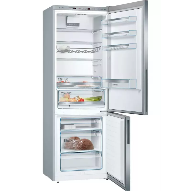 Šaldytuvas-šaldiklis Bosch Serie 6 KGE49AICA, laisvai pastatomas, nerūdijantis plienas, 419 l (302 l šaldytuvo / 117 l šaldiklio), A aukštis 2010 mm