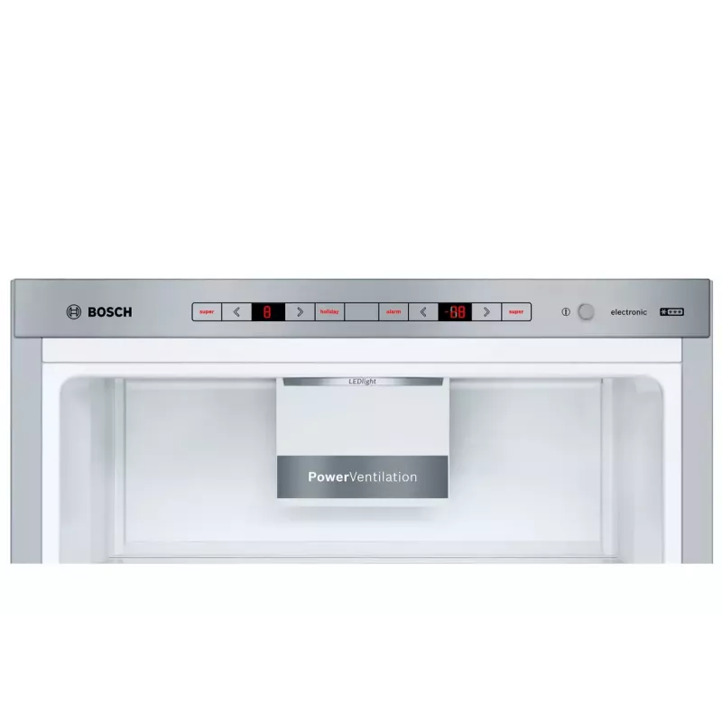 Šaldytuvas-šaldiklis Bosch Serie 6 KGE49AICA, laisvai pastatomas, nerūdijantis plienas, 419 l (302 l šaldytuvo / 117 l šaldiklio), A aukštis 2010 mm