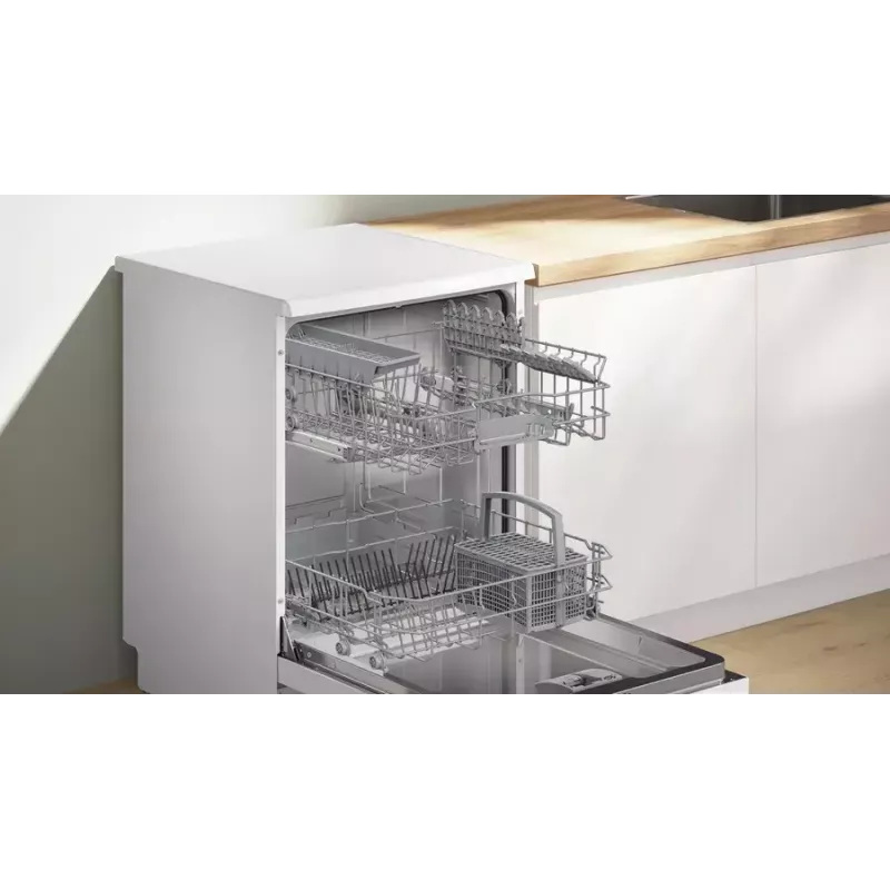Freestanding dishwasher Bosch Serie 2 SMS2ITW09E — 13 place settings, 46 dB, 60 cm, Heat exchanger drying