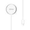 Belaidis vidaus mobilusis įkroviklis SAVIO LA-11, Qi 1.2, 15 W, baltas, 55×55×5 mm