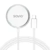 Belaidis vidaus mobilusis įkroviklis SAVIO LA-11, Qi 1.2, 15 W, baltas, 55×55×5 mm
