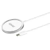 Belaidis vidaus mobilusis įkroviklis SAVIO LA-11, Qi 1.2, 15 W, baltas, 55×55×5 mm