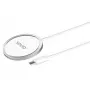 Belaidis vidaus mobilusis įkroviklis SAVIO LA-11, Qi 1.2, 15 W, baltas, 55×55×5 mm