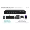 ITEC i-tec USB-C KVM dokų stotis PRO trims kompiuteriams, dviguba vaizdo išvestis, 2x maitinimo tiekimas (iki 92 W), USB 3.2, 10 Gbps, Gigabit Ethernet