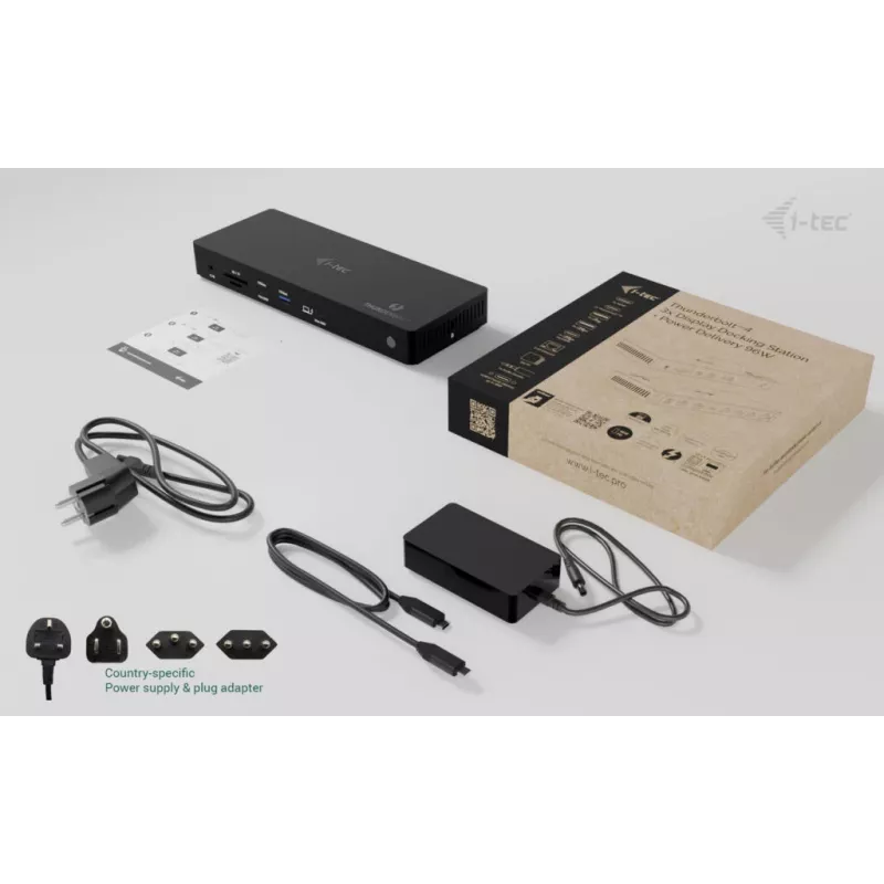 i-tec Thunderbolt4 trigubo ekrano dokavimo stotelė + maitinimo tiekimas 96 W