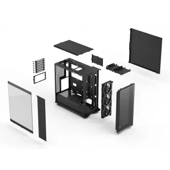 PC korpusas Fractal Design Epoch Juoda TG RGB Light Tint Midi Tower juodas
