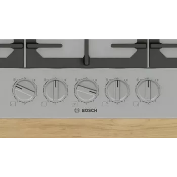 Bosch Serie 6 PCQ7A5I90 kaitlentė Nerūdijantis plienas Įmontuojama 75 cm Dujinė 5 zonos (-ų)