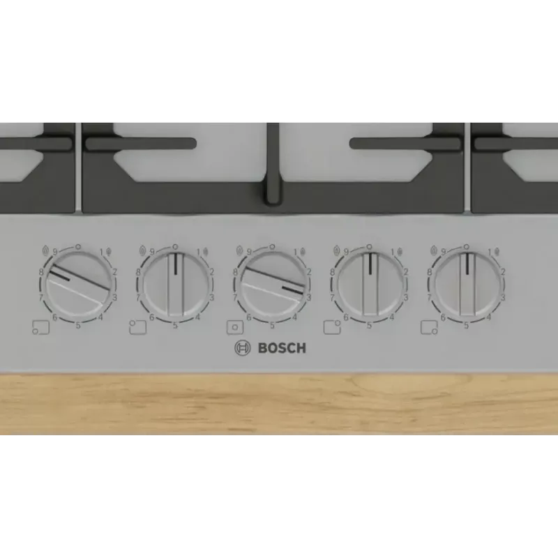Bosch Serie 6 PCQ7A5I90 kaitlentė Nerūdijantis plienas Įmontuojama 75 cm Dujinė 5 zonos (-ų)