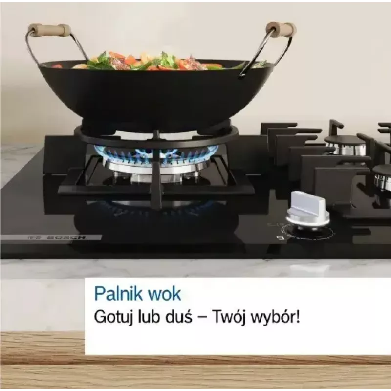 Bosch Serie 6 PCQ7A5I90 kaitlentė Nerūdijantis plienas Įmontuojama 75 cm Dujinė 5 zonos (-ų)