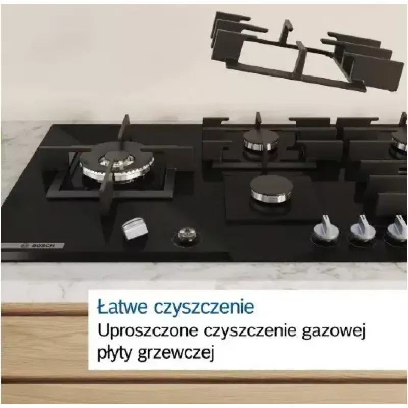 Bosch Serie 6 PCQ7A5I90 kaitlentė Nerūdijantis plienas Įmontuojama 75 cm Dujinė 5 zonos (-ų)