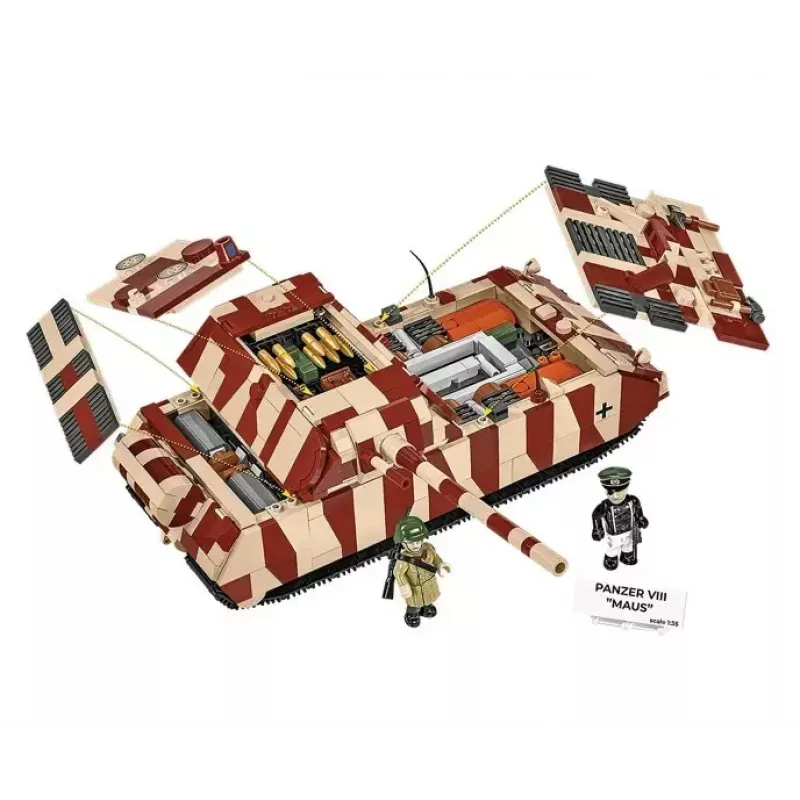 Cobi Building Blocks Panzer VIII Maus modelio rinkinys mastelis 1:35 COBI-3138, detali karinės transporto priemonės replika