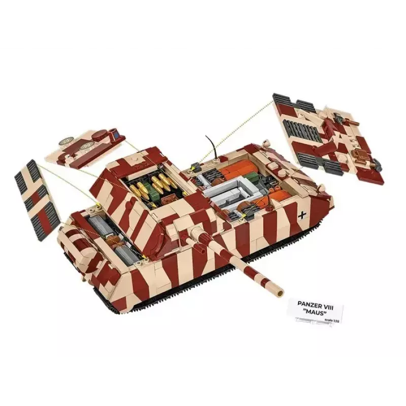 Cobi Building Blocks Panzer VIII Maus modelio rinkinys mastelis 1:35 COBI-3138, detali karinės transporto priemonės replika