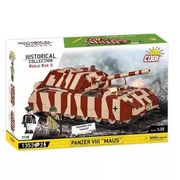 Cobi Building Blocks Panzer VIII Maus modelio rinkinys mastelis 1:35 COBI-3138, detali karinės transporto priemonės replika