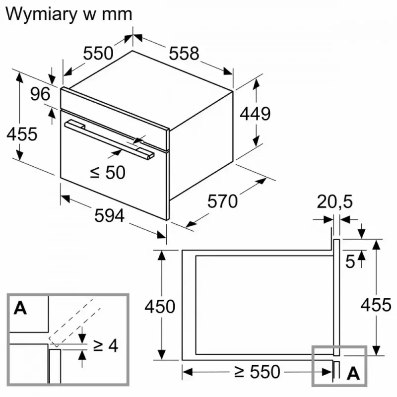 Bosch Serie 6 CMA585GB1 mikrobangų krosnelė Juoda Kombinuota mikrobangų krosnelė Įmontuojama 44 L 900 W