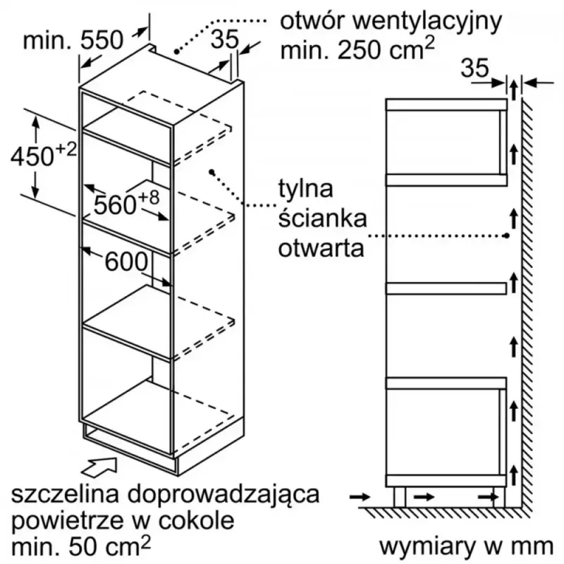 Bosch Serie 6 CMA585GB1 mikrobangų krosnelė Juoda Kombinuota mikrobangų krosnelė Įmontuojama 44 L 900 W