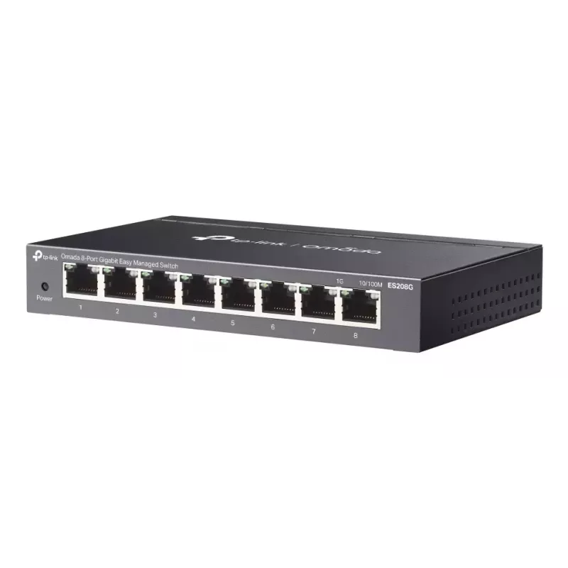 TP-Link Omada ES208G tinklo komutatorius valdomas L2 Gigabit Ethernet (10/100/1000) juodas