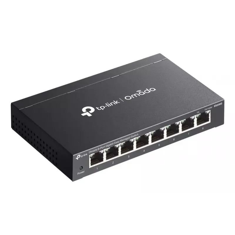 TP-Link Omada ES208G tinklo komutatorius valdomas L2 Gigabit Ethernet (10/100/1000) juodas