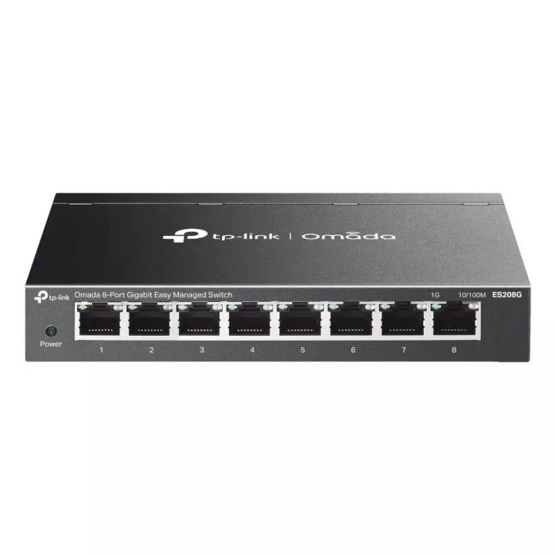 TP-Link Omada ES208G tinklo komutatorius valdomas L2 Gigabit Ethernet (10/100/1000) juodas