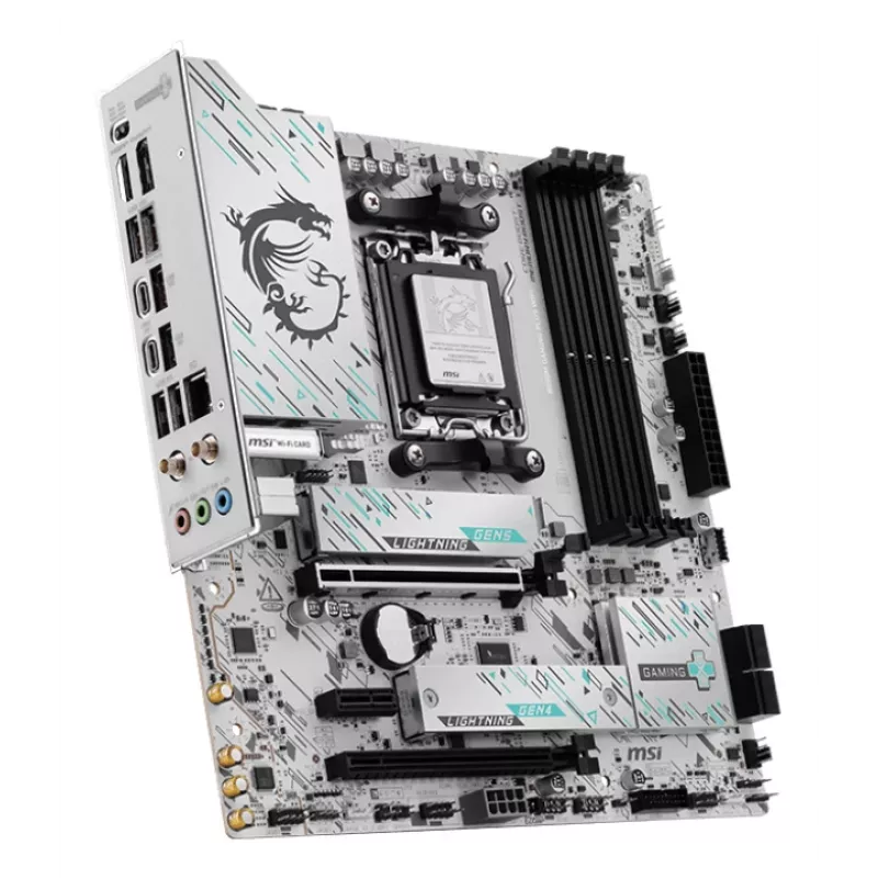 Pagrindinė plokštė MSI B850M GAMING PLUS WIFI — AMD B850, lizdas AM5, mikro ATX, DDR5, 4x DIMM, 3x M.2, Wi‑Fi 7, 5Gb LAN