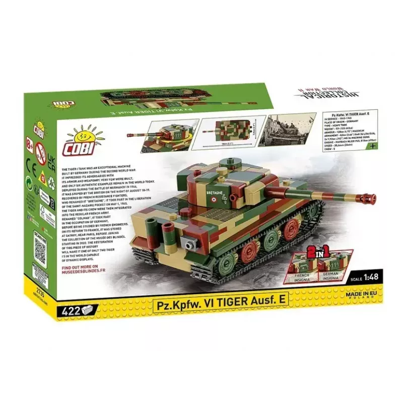 Statinio modelio rinkinys Cobi Pz.Kpfw. VI Tiger Ausf. E 1:35 mastelis, detali kaladėlių konstrukcija