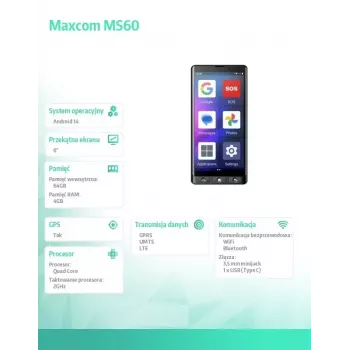 Išmanusis telefonas MAXCOM MS601 4G 6,0 colio 32GB juodas