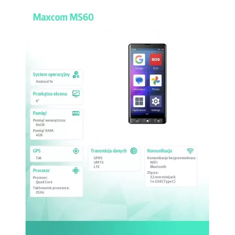 Išmanusis telefonas MAXCOM MS601 4G 6,0 colio 32GB juodas