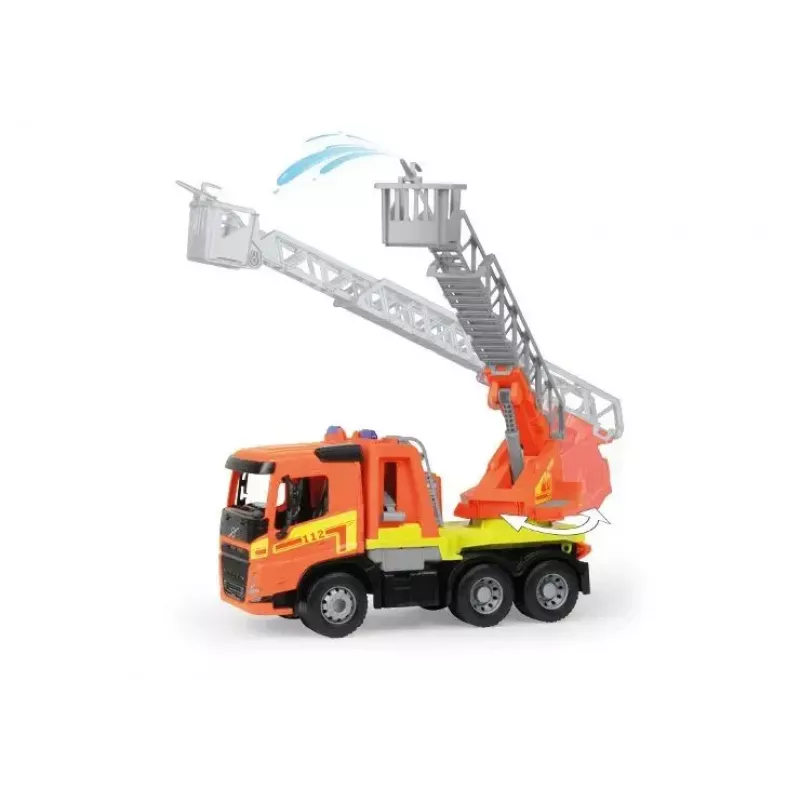 Žaislinis gaisrinis automobilis Lena Volvo FMX Vehicle Worxx su kopėčiomis, modelis 04625