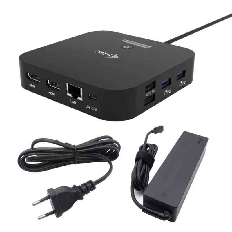 USB-C dvigubas HDMI adapteris ITEC C31DUALHDMIDPD100 — dvigubas HDMI 4K@60Hz, USB-C maitinimo tiekimas 100W
