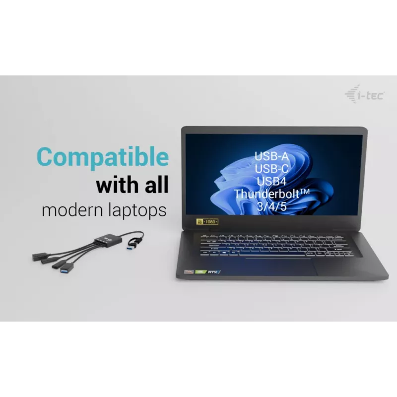 i-tec USB-C/USB-A kabelinis šakotuvas 4 prievadai (2x USB-C, 2x USB-A)