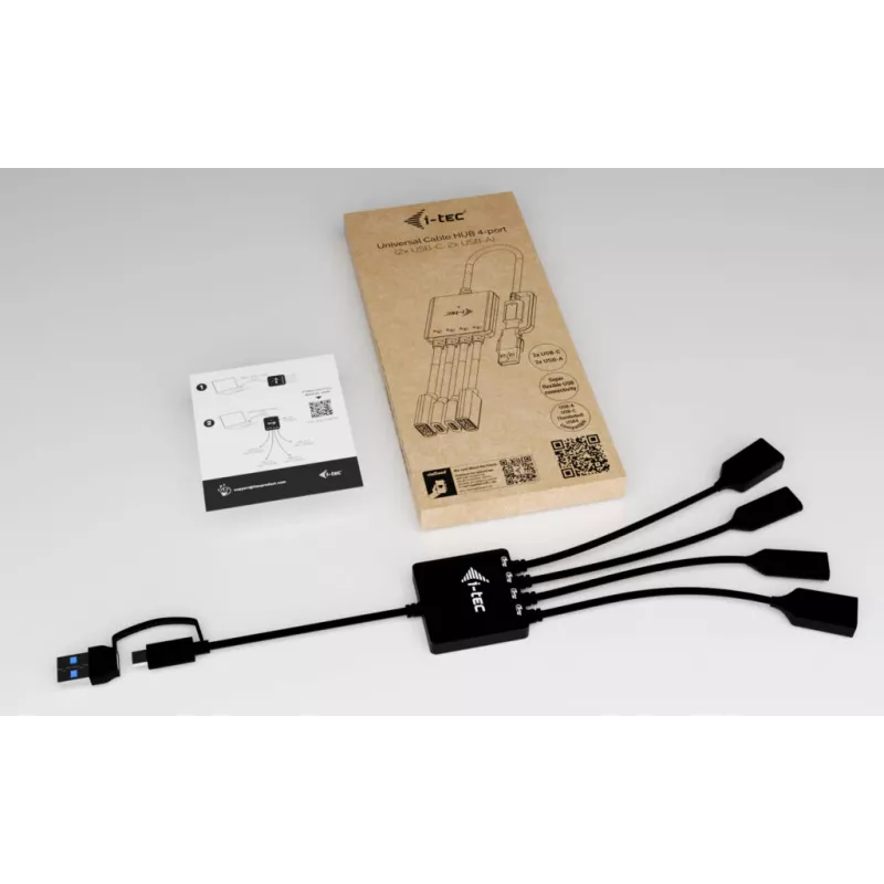 i-tec USB-C/USB-A kabelinis šakotuvas 4 prievadai (2x USB-C, 2x USB-A)