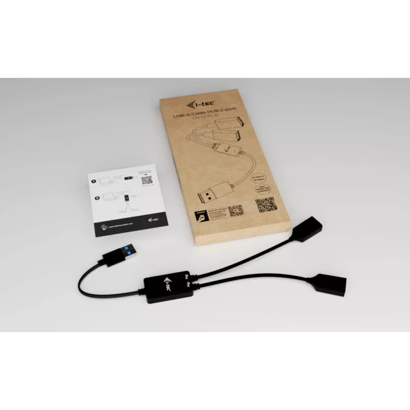 USB-A šakotuvas ITEC U3CBLHUB2A — 2 prievadai, USB 3.0 iki 5 Gbps