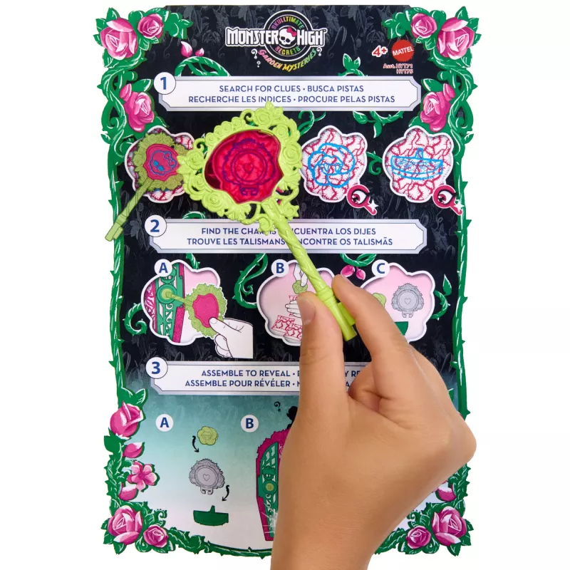 Monster High Skulltimate Secrets Garden Mysteries Playset, lėlė Venus McFlytrap su daugiau nei 19 staigmenų