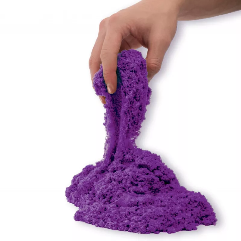 Kinetic Sand, 2 svarų purpurinis žaidimų smėlis, formuojami sensoriniai žaislai vaikams, pakartotinai užsandarinamas maišelis (pakuotė gali skirtis), nuo 3 metų