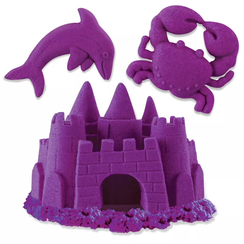 Kinetic Sand, 2 svarų purpurinis žaidimų smėlis, formuojami sensoriniai žaislai vaikams, pakartotinai užsandarinamas maišelis (pakuotė gali skirtis), nuo 3 metų