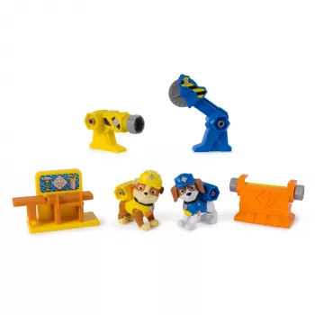 Figūrėlių rinkinys Nerūšiuotas Rubble & Wheeler Power Tool Pups su 2 įrankiais ir 2 statybų reikmenimis, amžius 3+