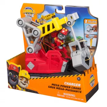 Kraninis automobilis Spin Master Rubble & Crew Charger's Mega Power Crane su Charger figūrėle, 3+ metų
