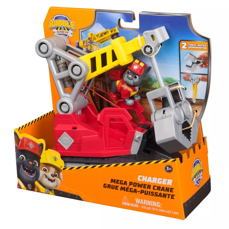 Kraninis automobilis Spin Master Rubble & Crew Charger's Mega Power Crane su Charger figūrėle, 3+ metų