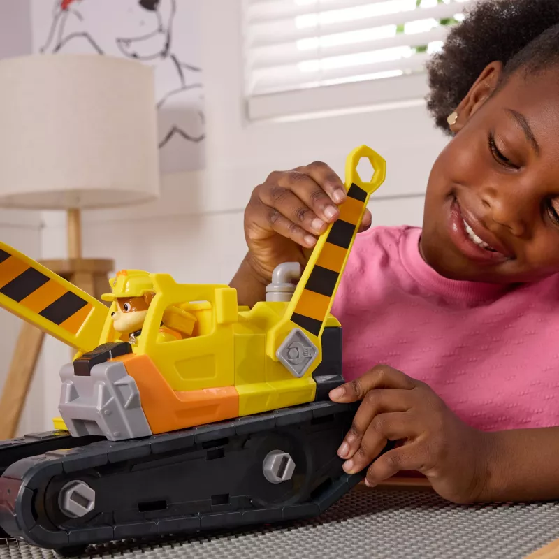 Rubble & Crew Rubble's Ultimate Tool Bulldozer Vehicle, Toy Truck with Action Figure, PAW Patrol Kids Toys for Boys & Girls Ages 3 and Up