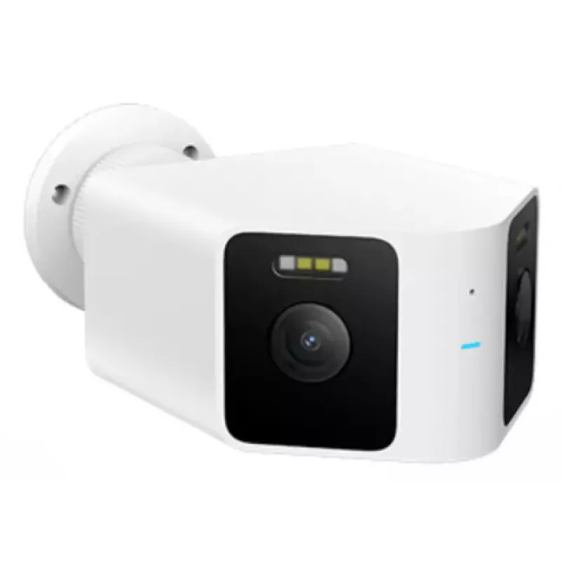 IP apsaugos kamera Xiaomi CW100 Dual — Lauko „bullet“ tipo, 3 MP (2304×1296), Wi‑Fi, lubinis/sieninis tvirtinimas, 0–360° pasukimas, IR/balti šviesos diodai, 10 m naktinio matymo