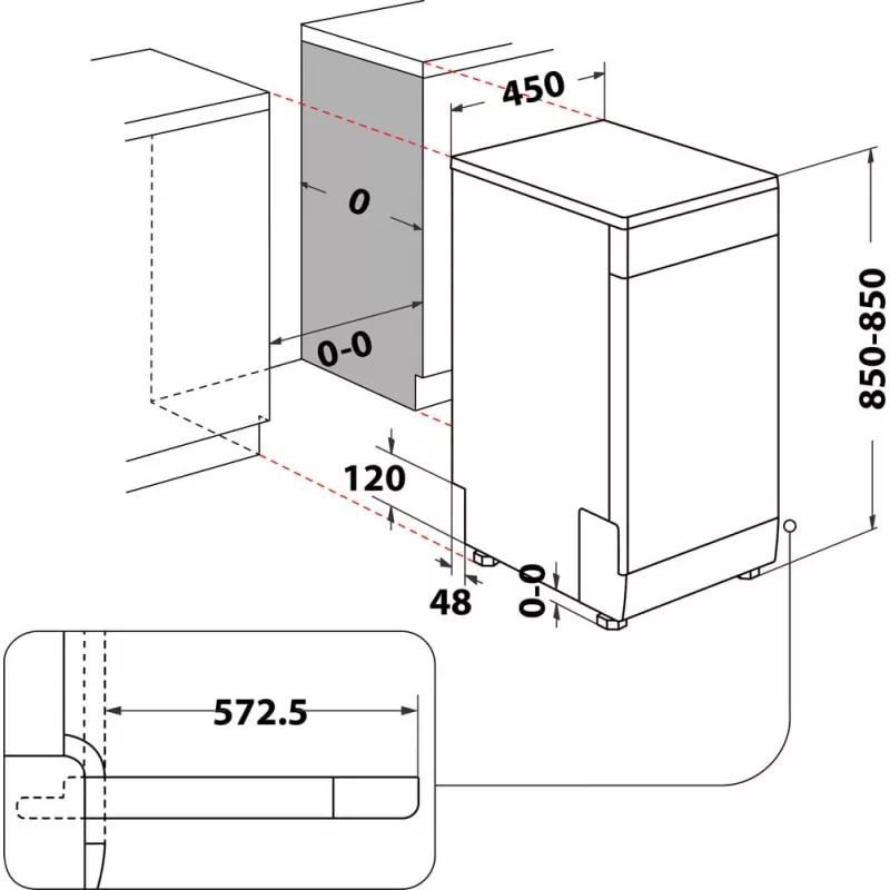 Whirlpool WSBO 3O34 PF X Pusiau įmontuojama 10 vietų nustatymų